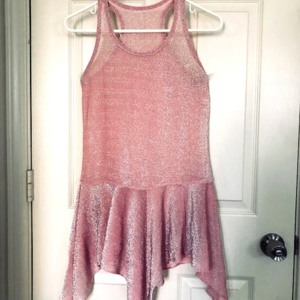 Woman pink / silver blouse / top, one size NWOT